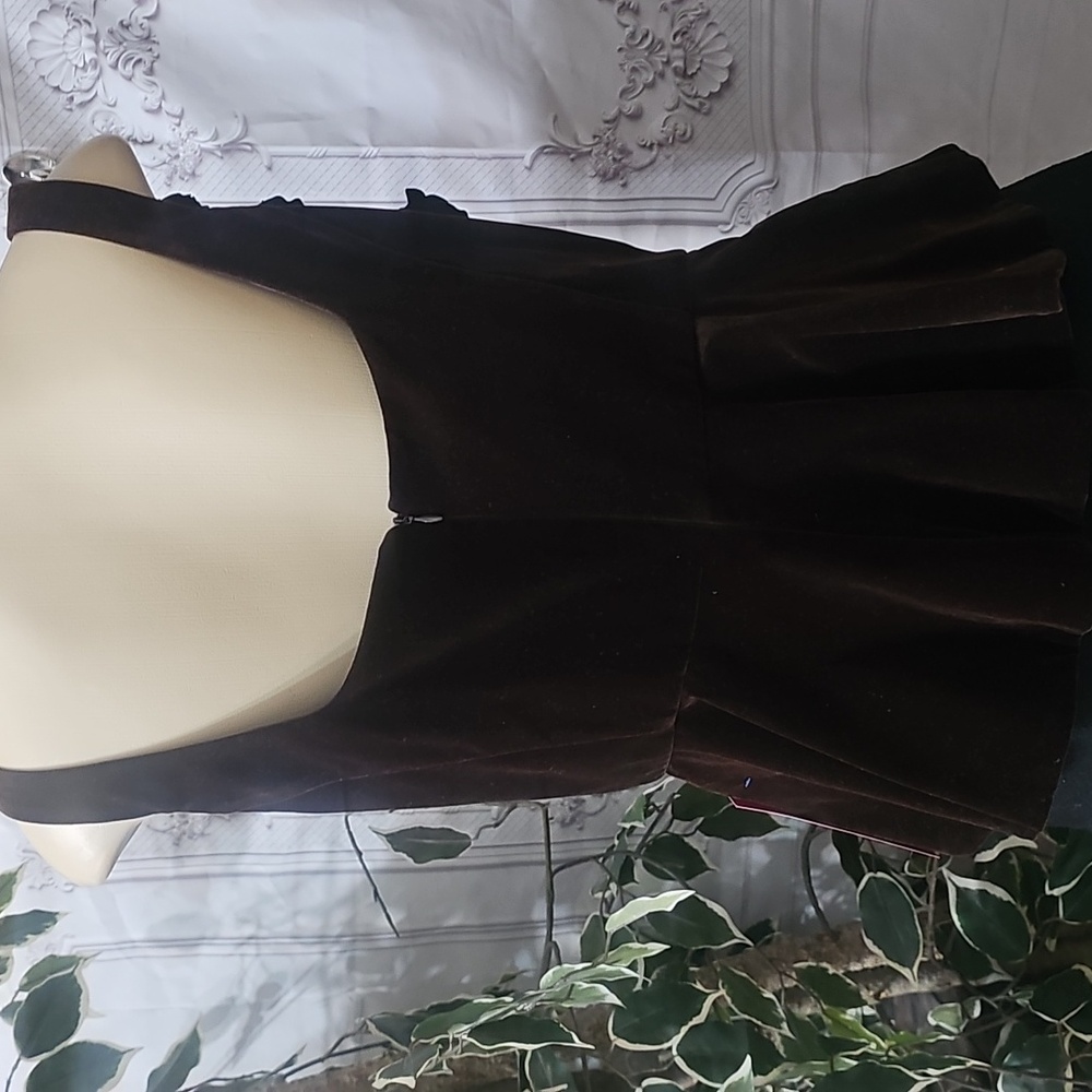 Muse By Marchesa Grove Woven Velvet 3D Rosette Scoop Neck Peplum Top 14 - Picture 8 of 11
